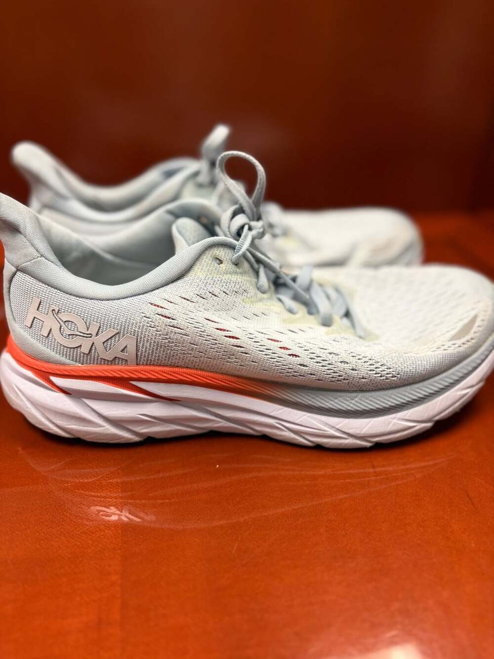Hoka Clifton 8 Running Shoes Blue Fog